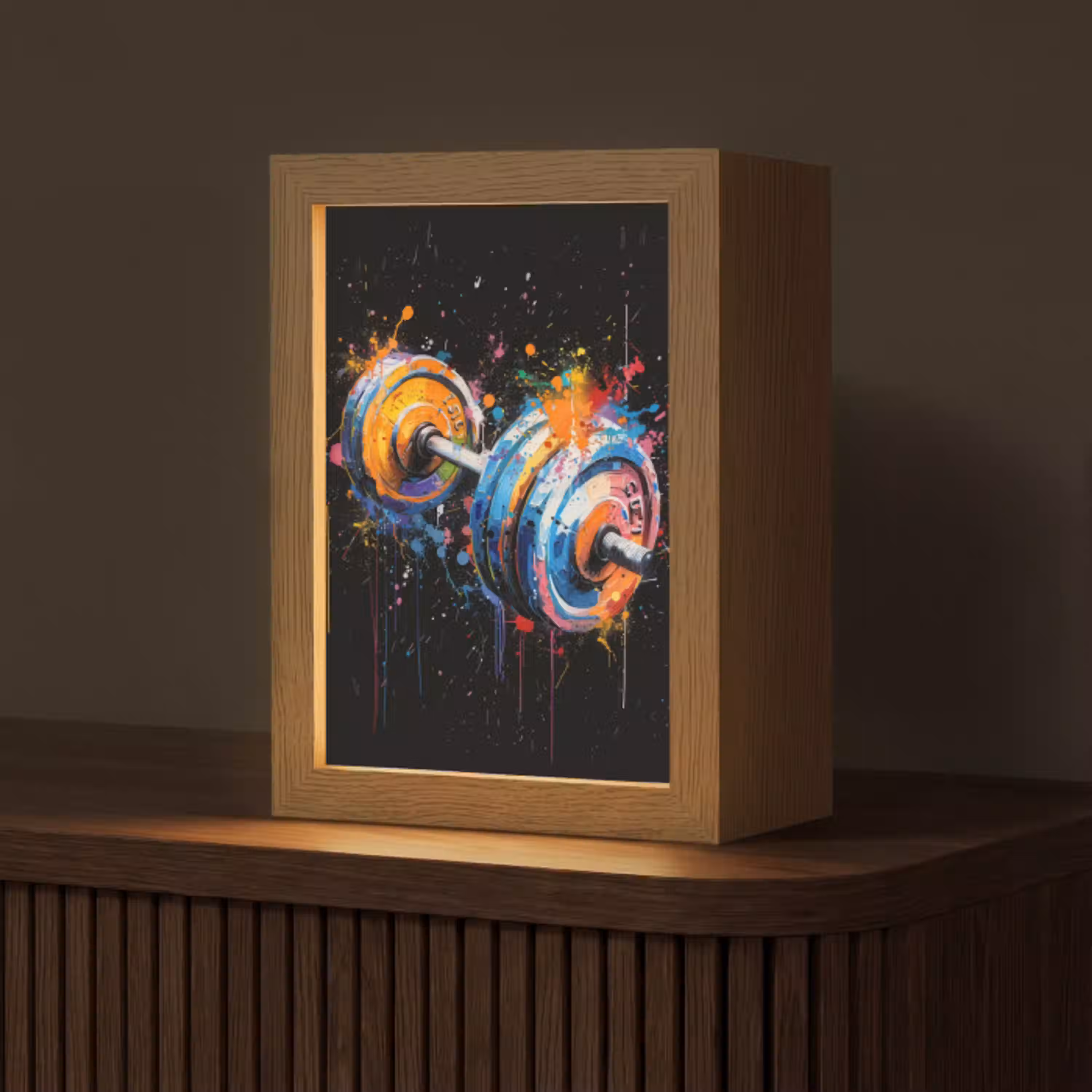 Graffiti - Sport - Fitness - Dumbbell - Gym Light Box met kabel (Tafellamp) klein -z3d_website