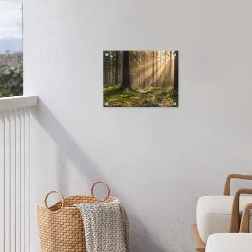 Bos - Zonlicht - Gras tuinposter los doek klein -sfeer8