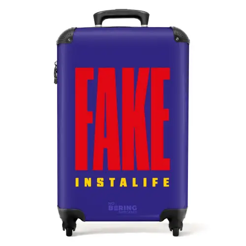 Quotes - Fake instalife diep paars NBS - Handbagage koffer - Kinderen Unisex middel -productfoto_recht