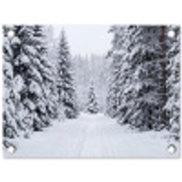 Bos - Winter - Sneeuw - Pad - Natuur tuinposter los doek klein -3d