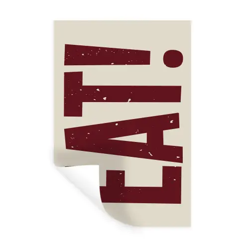 Red - Eten - Vintage - Decoratie Muursticker klein -3d