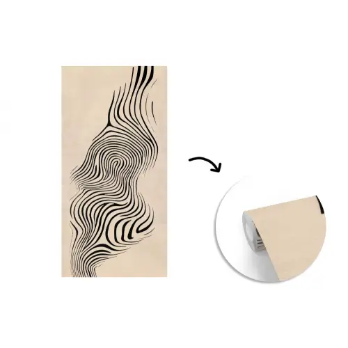 Lijnen - Abstract - Golvend - Zwart fotobehang vinyl groot -3d