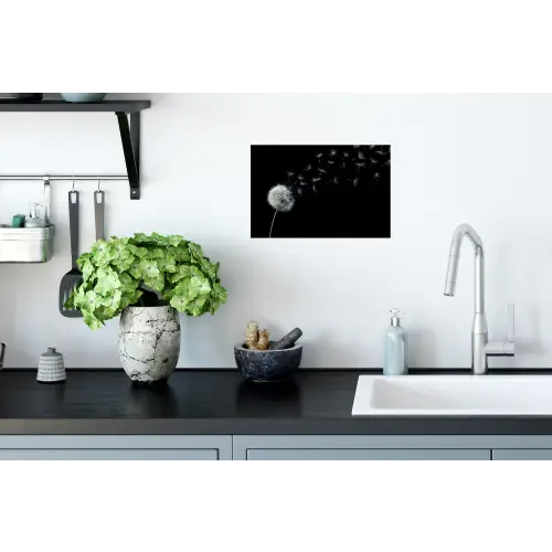 Paardenbloem - Zwart - Natuur Muursticker klein -keuken