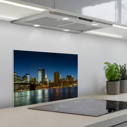 Stadslichten - Avond - Skyline - Brug keuken achterwand spatscherm klein -3d_schuin