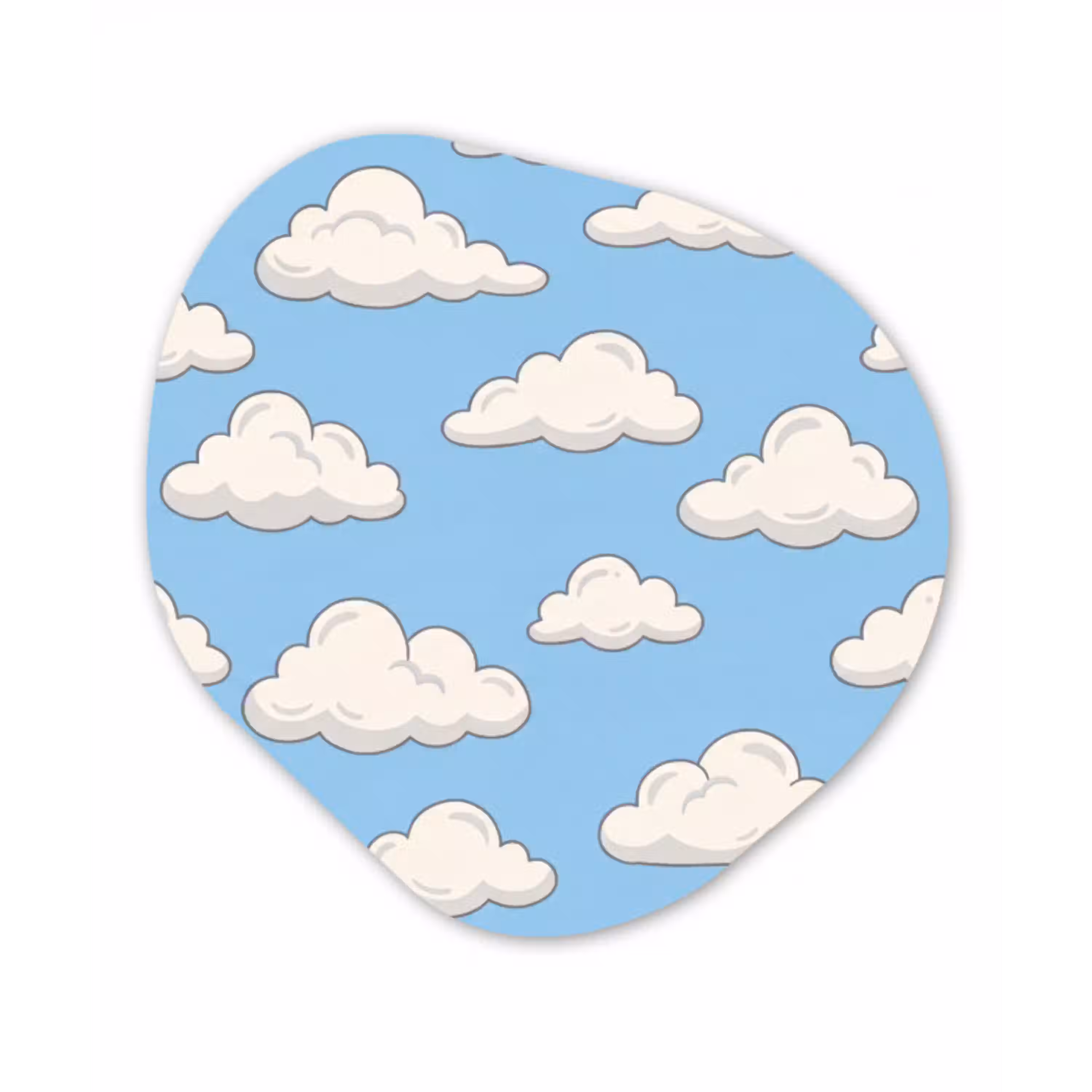 Wolk - Cartoon - Lucht - Blauw - Wit Wandcirkel Organisch Forex 3mm klein -3d