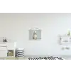 Kerstgnome - Cadeau - Groen textielposter latten blank klein -kinderkamer