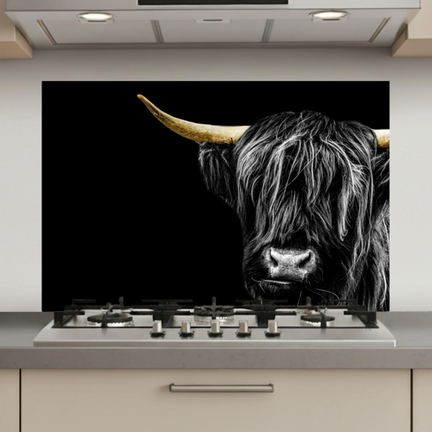 Schotse hooglander - Goud - Vacht - Dieren - Koe keuken achterwand spatscherm klein -3d_website
