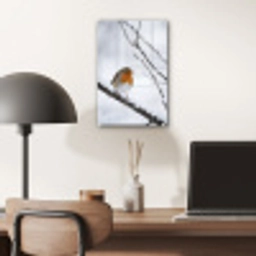 Roodborstje - Tak - Sneeuw - Winter - Levendig plexiglas 5mm klein -sfeer6