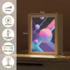 Cirkels - Vlakken - Abstract - Blauw Light Box met kabel (Tafellamp) klein -USP_NL