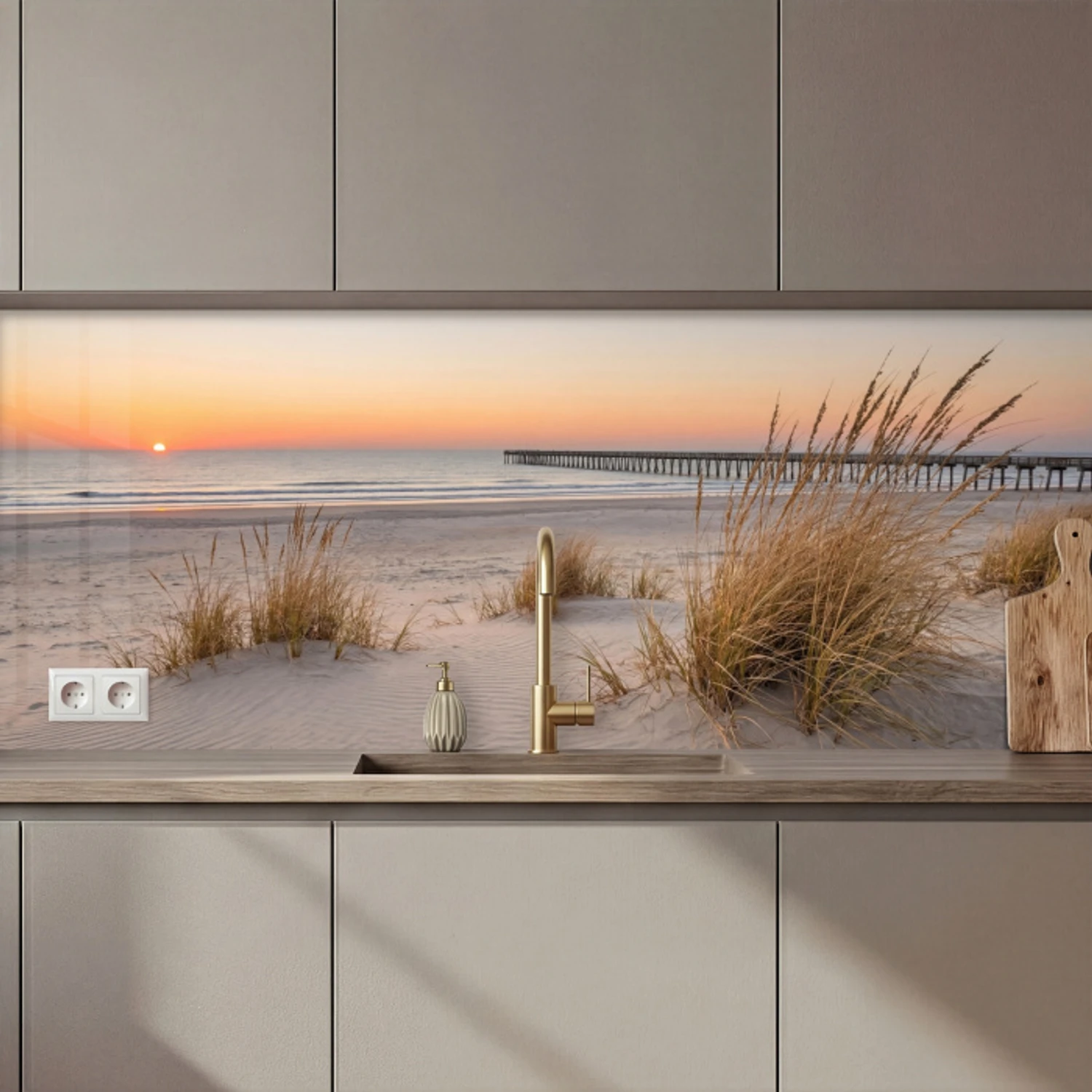 Pier - Zonsondergang - Strand keuken achterwand 2 middel zz_3dshopping