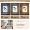 Bloem - Blaadjes - Minimalistisch - Blauw Light Box met kabel (Tafellamp) klein -USP_lichtkleurNL