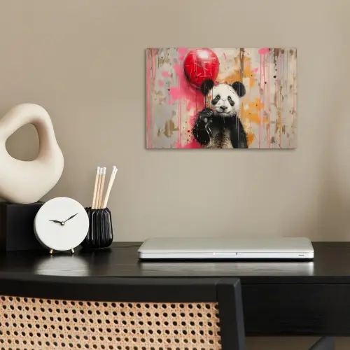 Graffiti - Panda - Ballon - Street art - Banksy poster papier klein -sfeer1