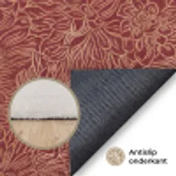 Bloemen - Motief - Rood Vloerkleed Rechthoek klein 1091 -uniquesellingpoint_antislip_NL_DE