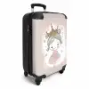 Prinses op gekleurde achtergrond met hartjes NBS - Handbagage koffer - Unisex middel -productfoto_3d