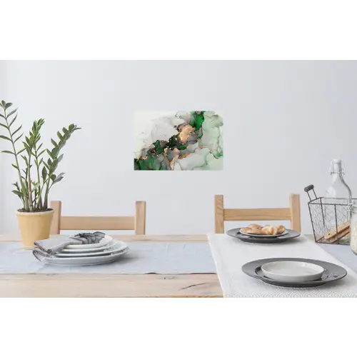 Marmer - Goud - Groen - Luxe Muursticker klein -eettafel