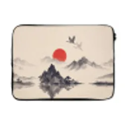 Oosters - Kraanvogels - Landschap laptophoes neopreen klein -3d