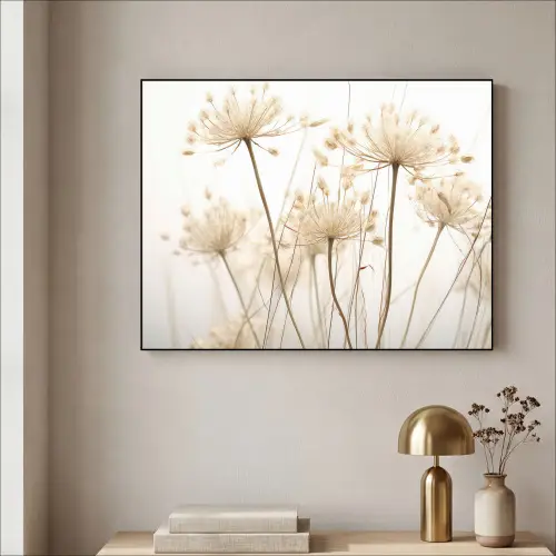 Bloemen - Wit - Zonlicht Textielframe zwart klein -sfeer2