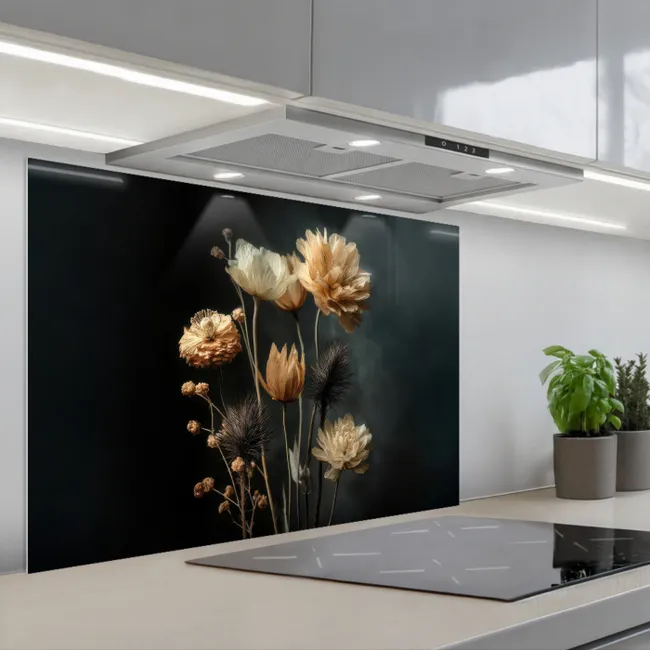 Fond de hotte - Bouquet - Fleurs - Lumière - Noir