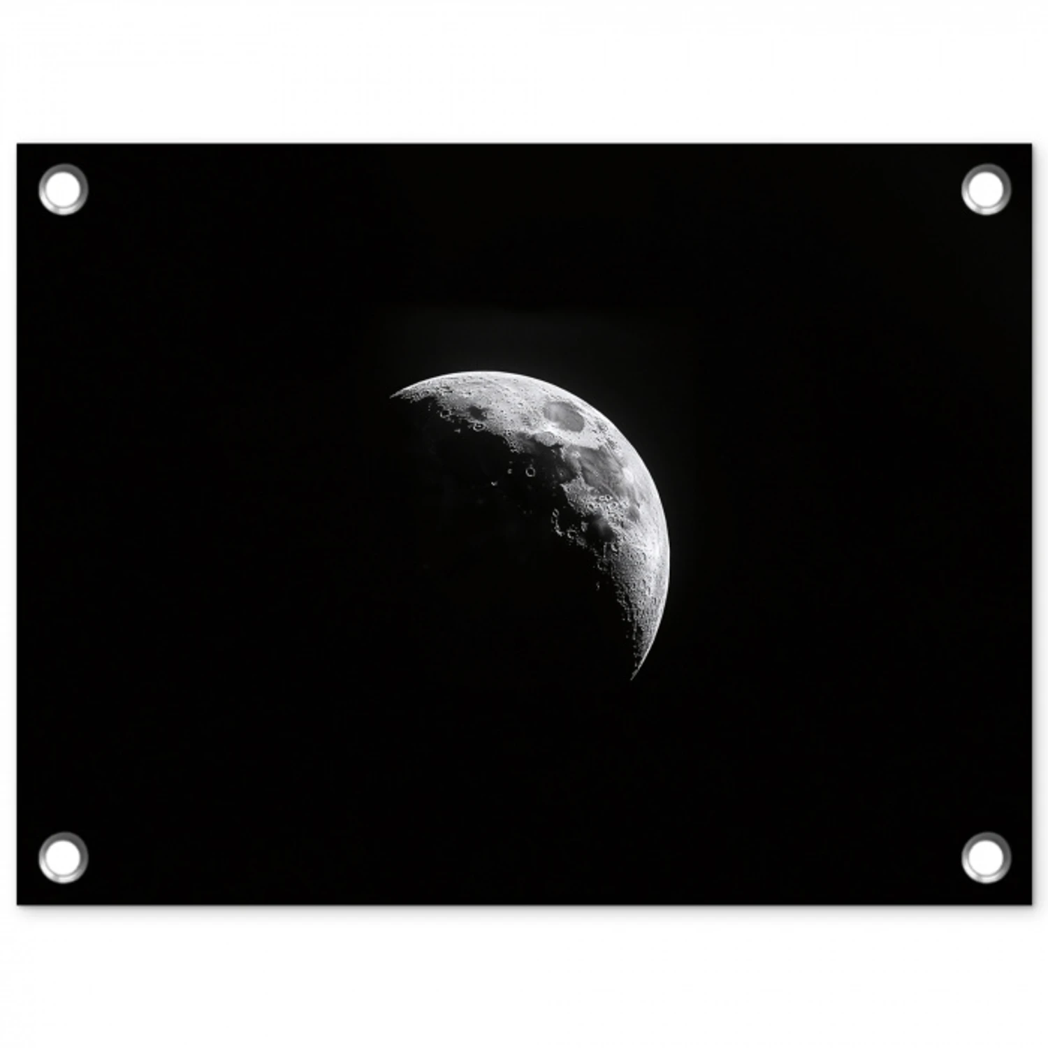 Maan - Hemel - Zwart - Schaduw tuinposter los doek klein -3d