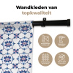 Modern - Patroon - Blauw - Roze Wandkleed katoen klein 269 -sfeer2