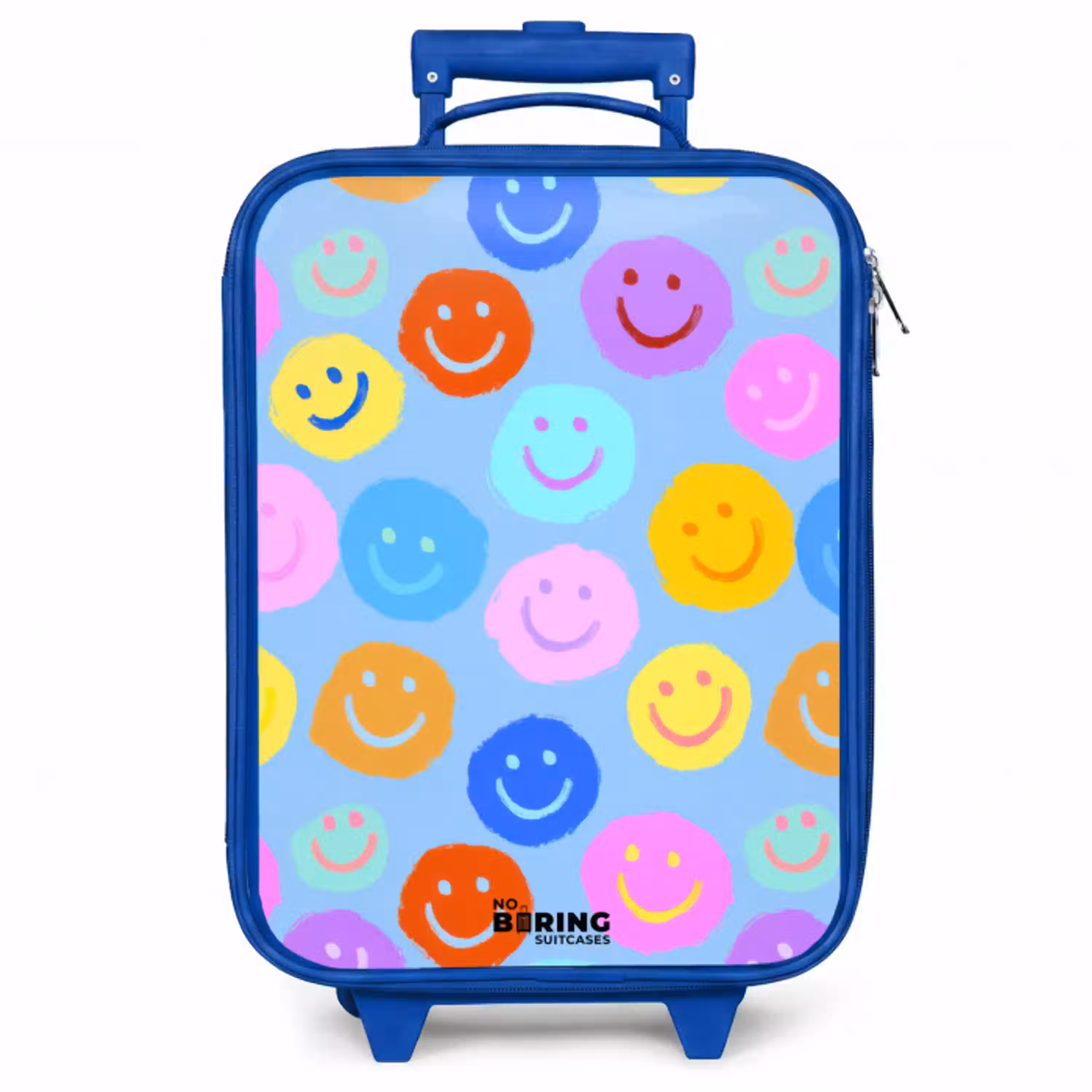 Vrolijk patroon van smileys Kinderkoffer - Blauw klein -zzz_website3d