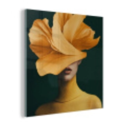 Vrouw - Hoed - Geel plexiglas 5mm klein -z3d