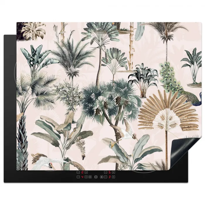 Inductie afdekplaat - Vintage - Jungle - Dieren - Natuur - Inductie beschermer Inductie beschermer vinyl 3mm groot -3d