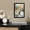 Boom - Modern - Abstract - Goud - Zwart - Wit fotolijst zwart zonder passe partout klein -sfeer1