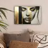 Ogen - Gezicht - Goud - Strepen canvas 2cm klein -sfeer1