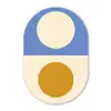 Cirkels - Symmetrisch - Wit - Blauw- Geel Wandcirkel Ovaal Forex klein -3d