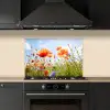 Bloemen - Klaproos - Lente - Natuur - Rood - Blauw keuken achterwand spatscherm klein -sfeer1