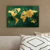 Wereldkaart - Groen - Goud canvas 2cm klein -sfeer3