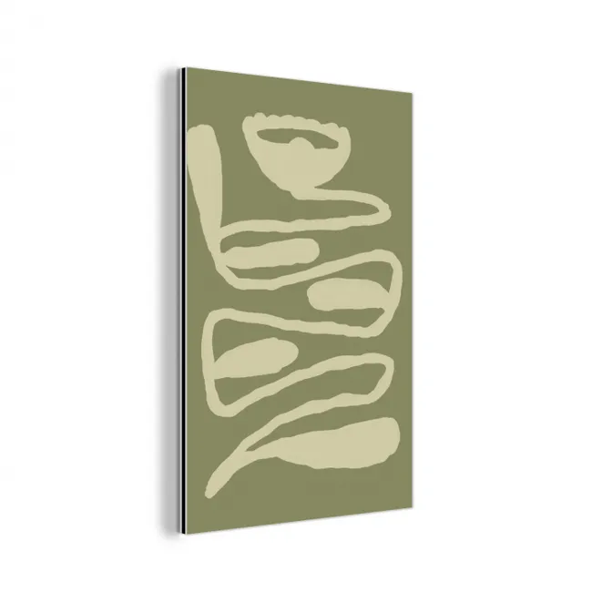 Groen - Abstracte kunst - Modern aluminium wit klein -3d