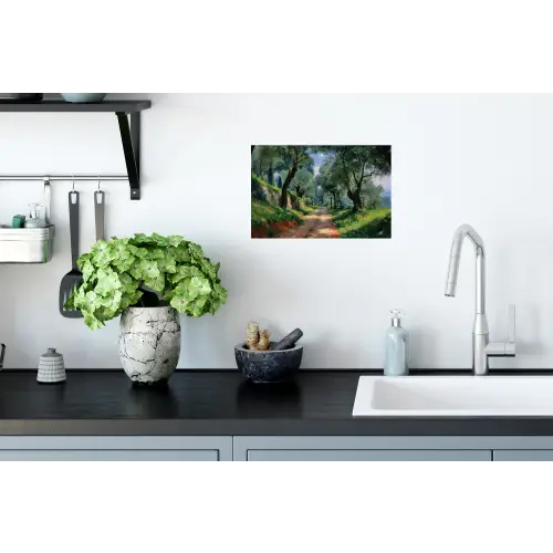 Pad - Bomen - Schaduw - Muursticker klein -keuken