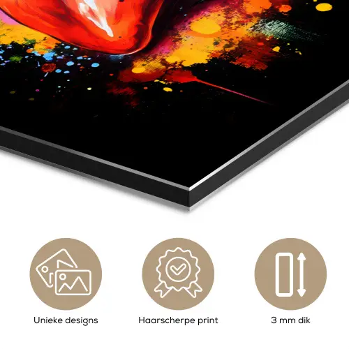 Paprika - Peer - Citroen - Graffiti - Verf - Abstract aluminium wit klein -closeup_NL