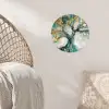 Boom - Modern - Verflook - Turquoise - Goud Wandcirkel behangsticker klein -sfeer4