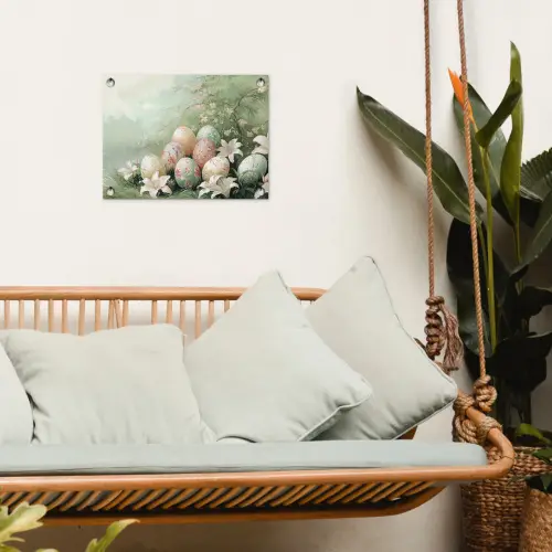 Paaseieren - Pasteltinten - Bloemen tuinposter los doek klein -sfeer7