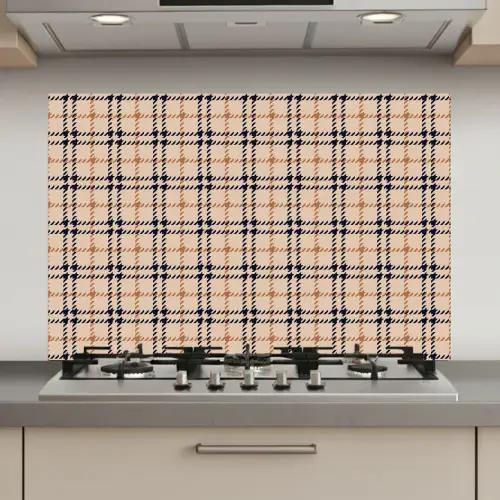 Plaid - Patroon - Beige - Zwart keuken achterwand spatscherm klein 900 -3d_website
