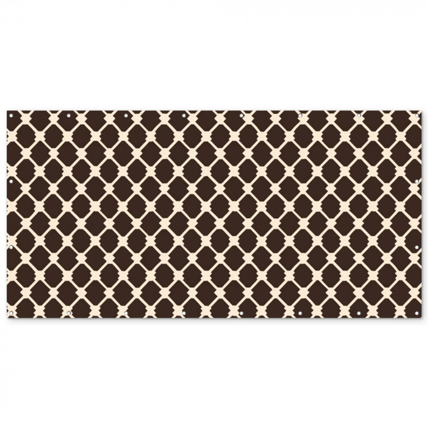 Bruin - Ruitpatroon - Geometrisch Balkonbeschermer Duitsland klein 596 -zz_3d