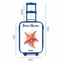 Oranje Zeester Illustratie Kinderkoffer - Blauw klein -productfoto_formaten