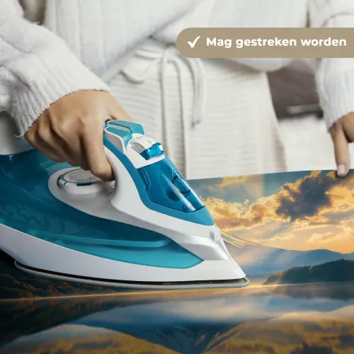 Berg - Rivier - Zonsondergang Wandkleed katoen klein -sfeer9