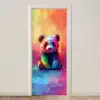 Panda - Dieren - Kleurrijk - Neon deurposter klein -3d_beige