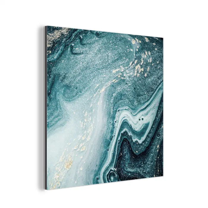 Edelstenen - Blauw - Natuur - Marmer - Abstract aluminium wit klein -3d