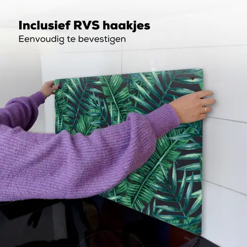 Bladeren - Tropical - Jungle Inductie beschemer met haakjes klein -ky-ophangen-nl