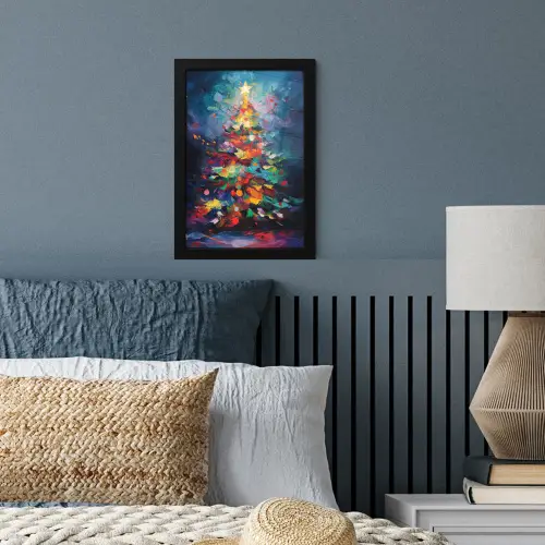 Kerstboom - Kerst - Abstract - Kleurrijk fotolijst zwart zonder passe partout klein -sfeer3