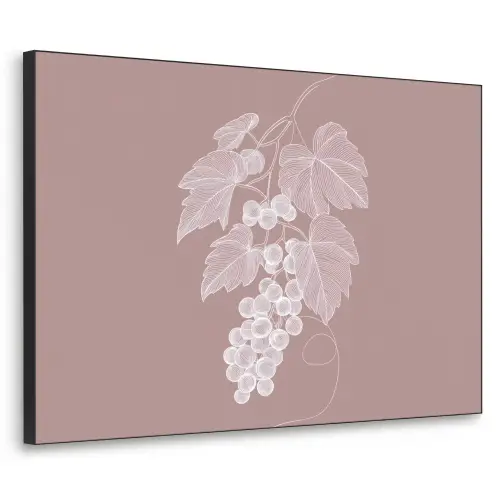 Tros - Druiven - Illustratie - Bladeren Textielframe zwart klein -3d