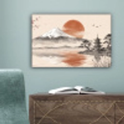 Bergtop - Meer - Bloesem canvas 2cm klein -sfeer4