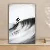 Surfer - Golf - Vervaagd - Zwart canvas 2cm klein -sfeer1