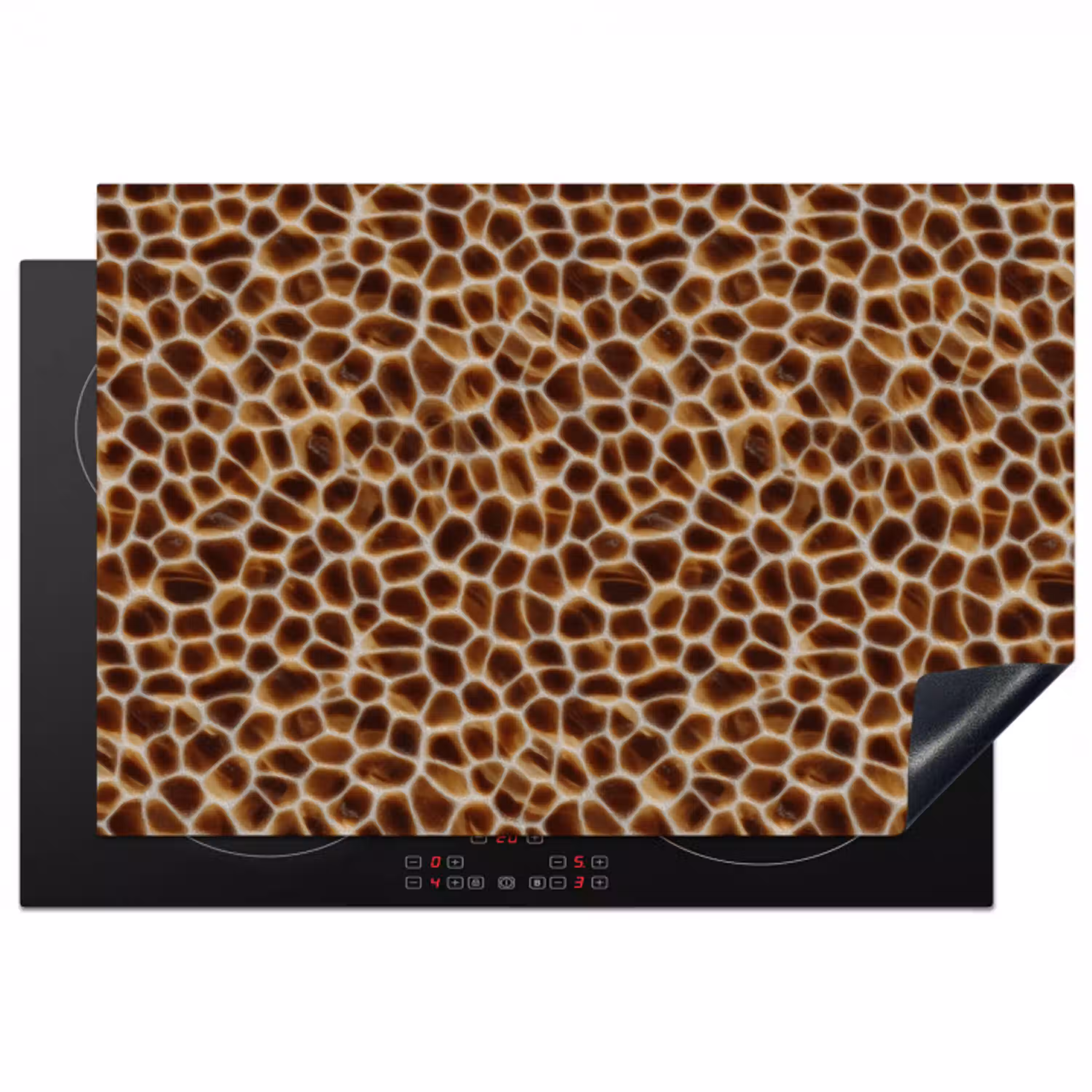 Schildpad - Patroon - Bruin Inductie beschermer vinyl 3mm klein 276 -3d