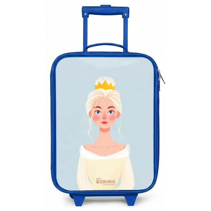 Prinses met een gouden kroon - Blauw Kinderkoffer - Blauw klein -zz3dotto